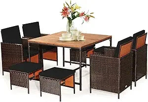 Space Saving Wicker Sectional Conversation Set