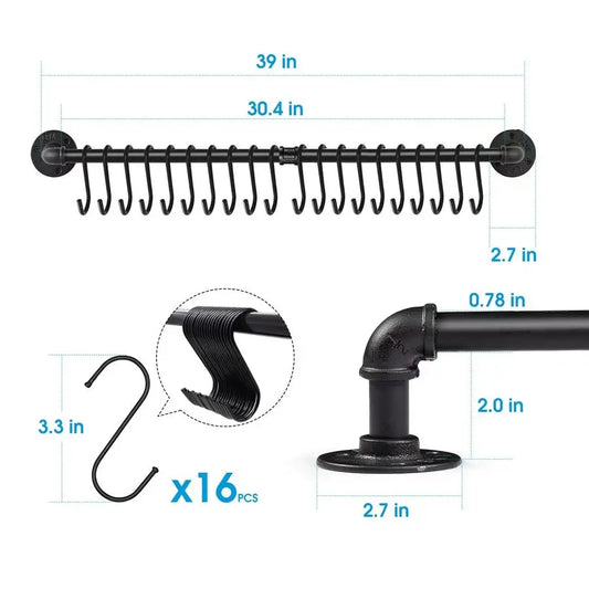 Wall Mount Pot Hangers With S Hooks