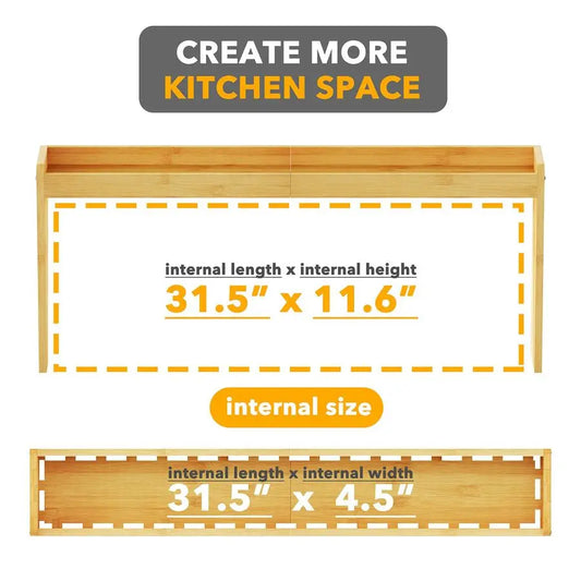 Bamboo Over The Stove Spice Shelf