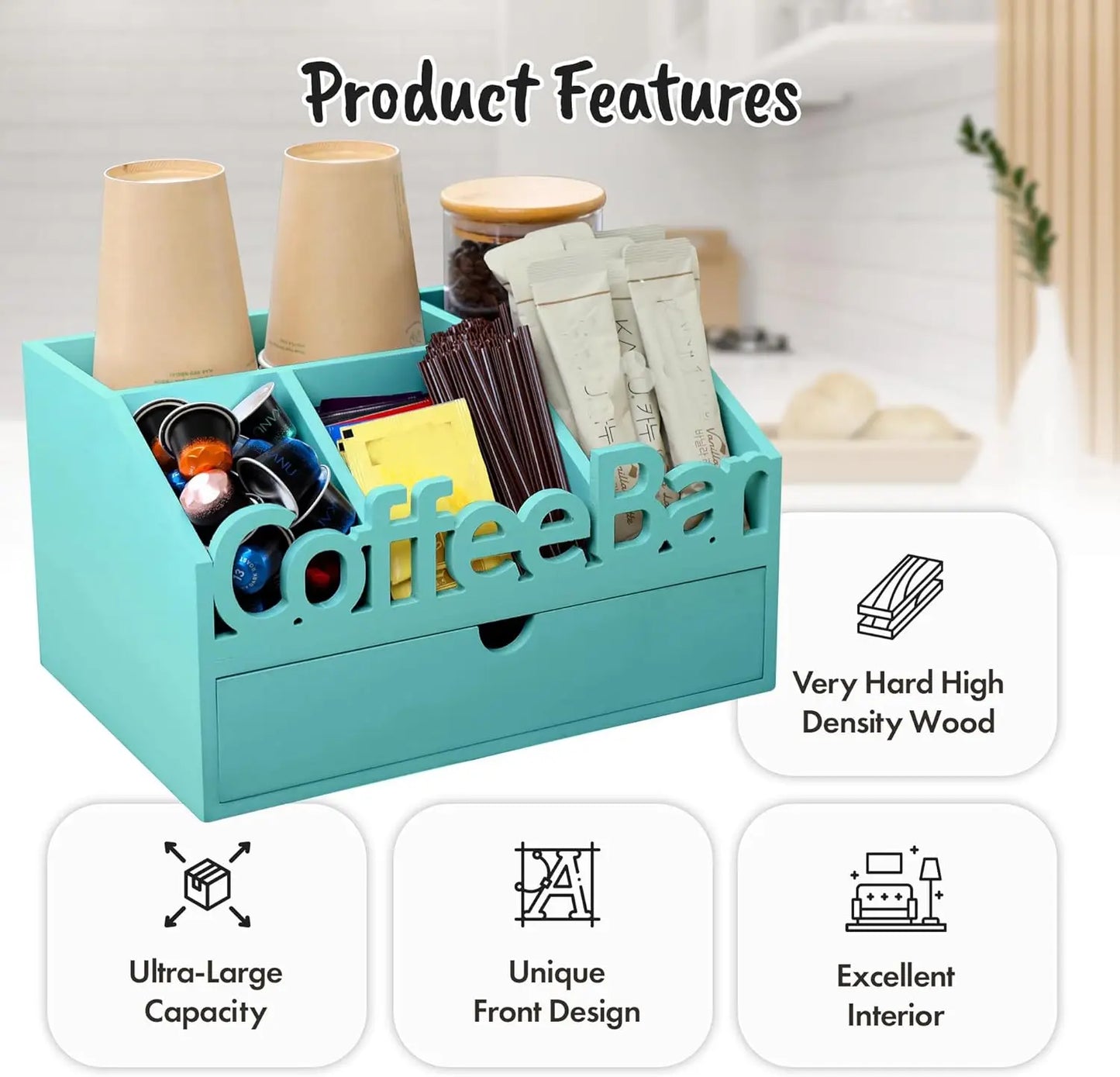 Coffee Station With K-Cup And Tea Storage