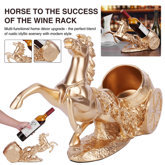 Brown Horse Sculpture Wine Rack