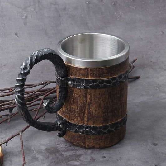 Viking Wood Style Beer Mug