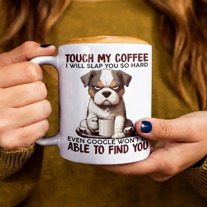 White Ceramic Coffee Mug With Dog