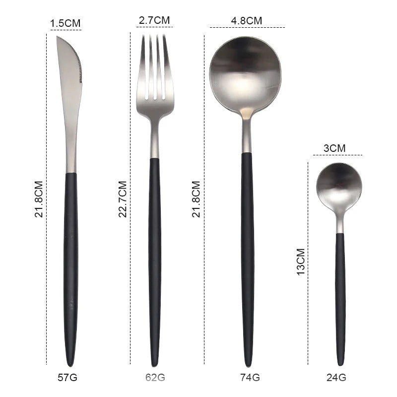 Gold Cutlery Set Fork Spoon Knife Chopsticks