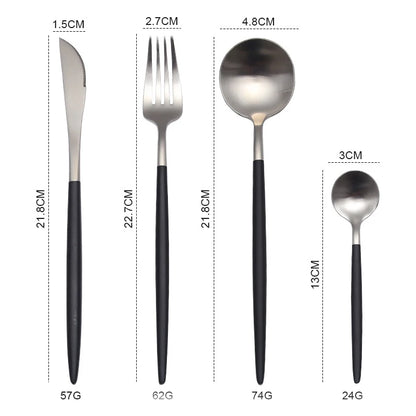 Gold Cutlery Set Fork Spoon Knife Chopsticks