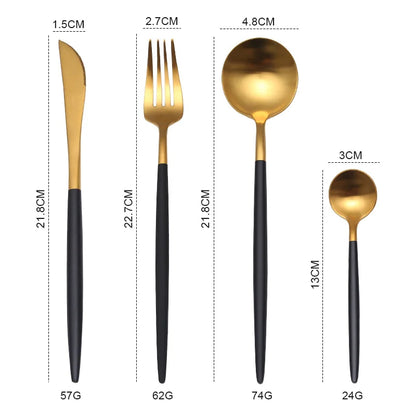 Gold Cutlery Set Fork Spoon Knife Chopsticks