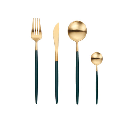 Gold Cutlery Set Fork Spoon Knife Chopsticks