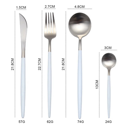 Gold Cutlery Set Fork Spoon Knife Chopsticks