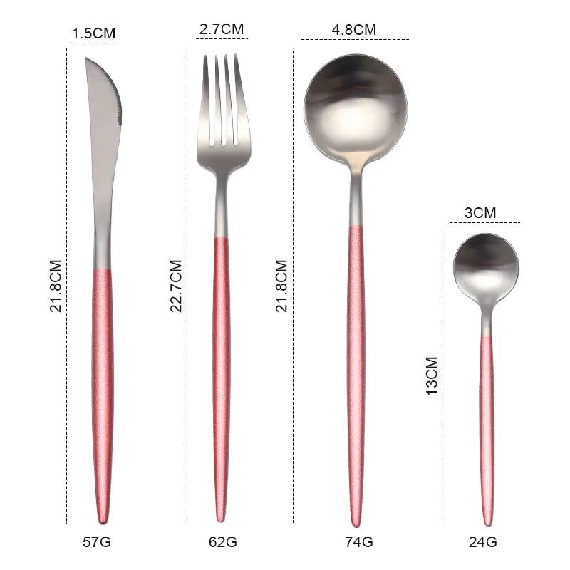 Gold Cutlery Set Fork Spoon Knife Chopsticks