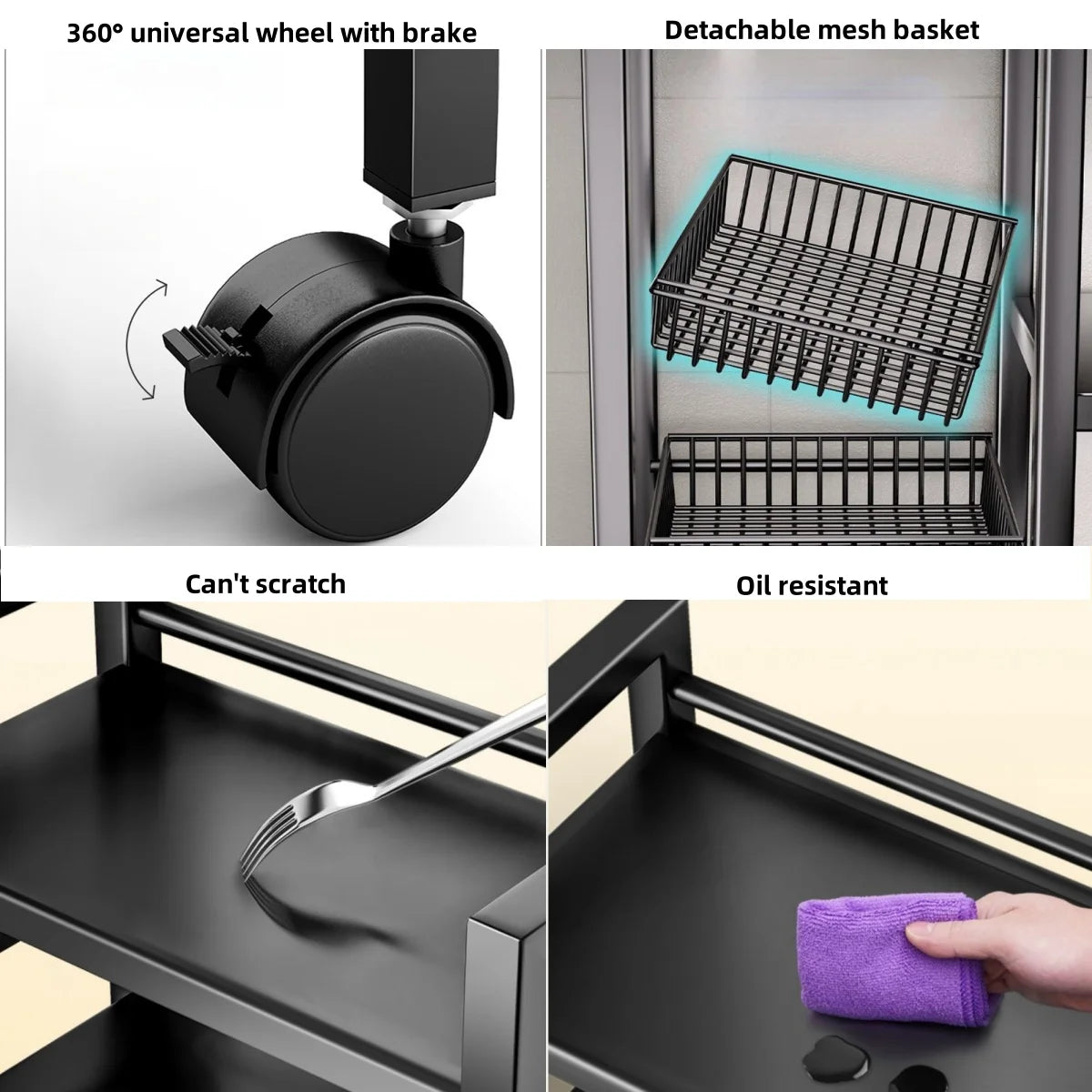 Multi Functional Movable Cabinet Storage Rack