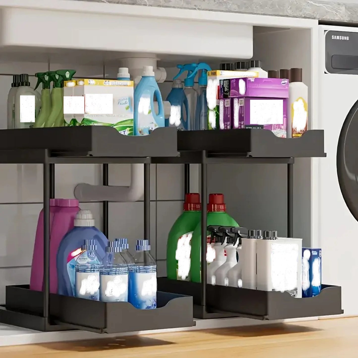 Double-Layer Pull-Out Storage Under Sink