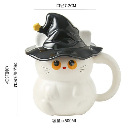 Magic Hat Cat Ceramic Mugs With Lid