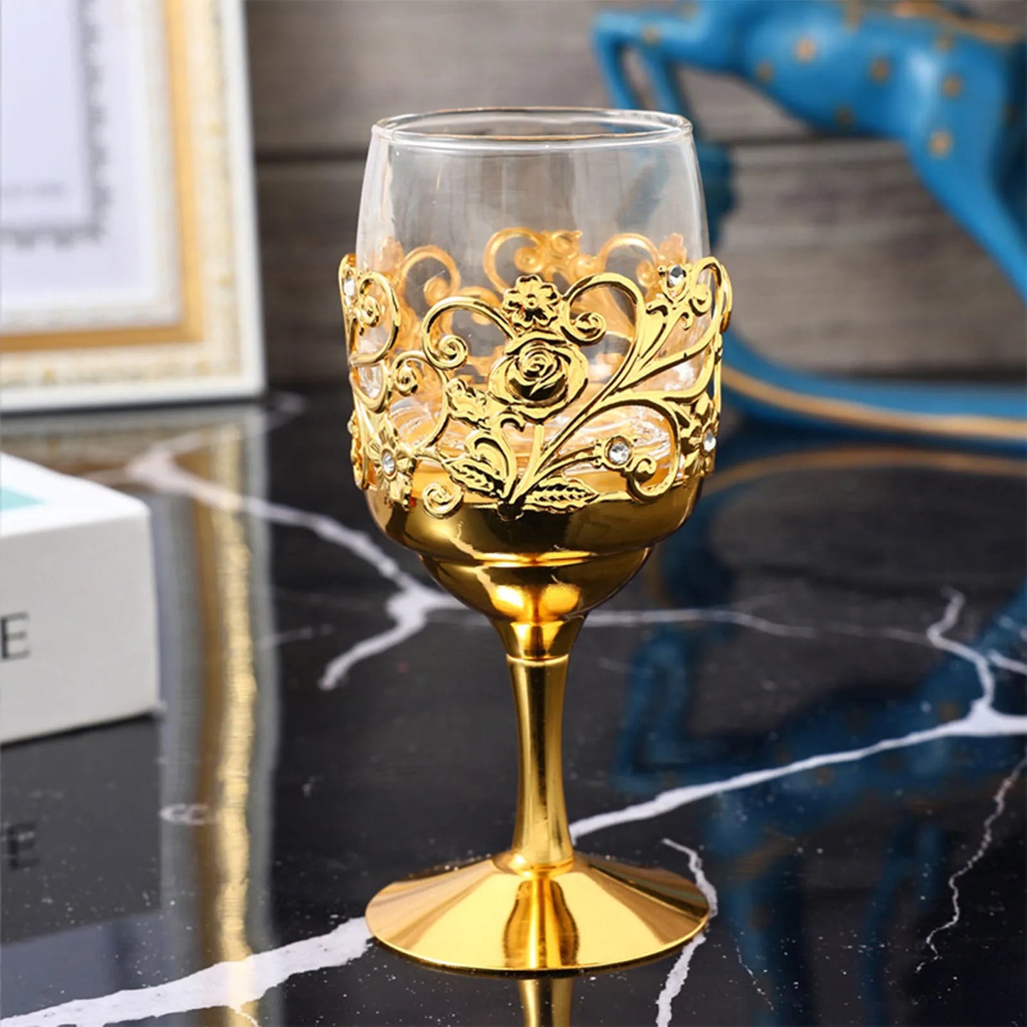 Golden Goblet Wine Glass