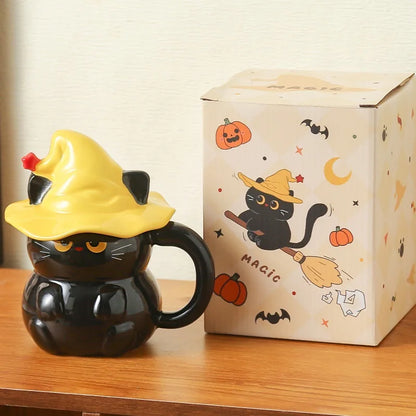 Magic Hat Cat Ceramic Mugs With Lid