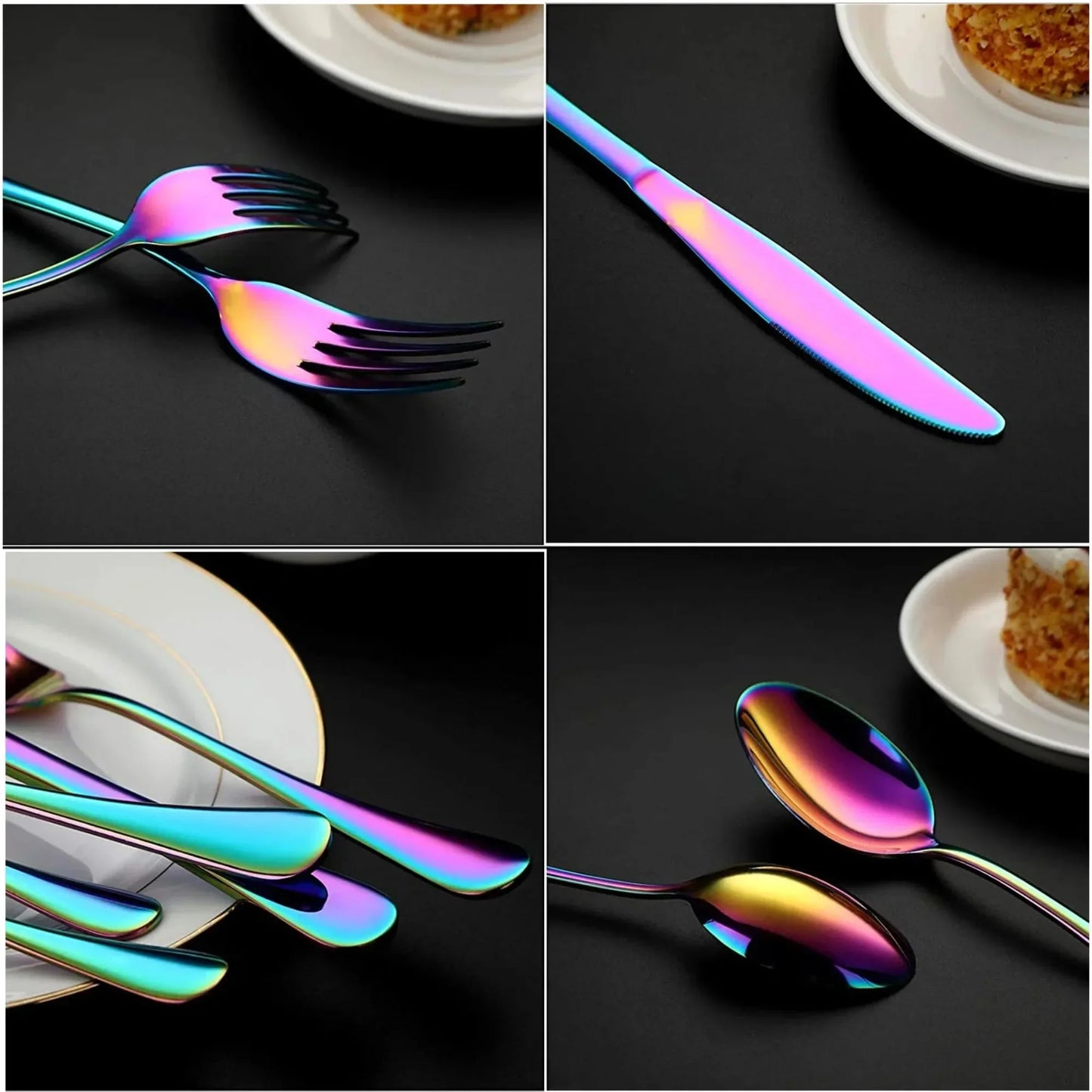 Iridescent Cutlery Utensils Set Service For Six