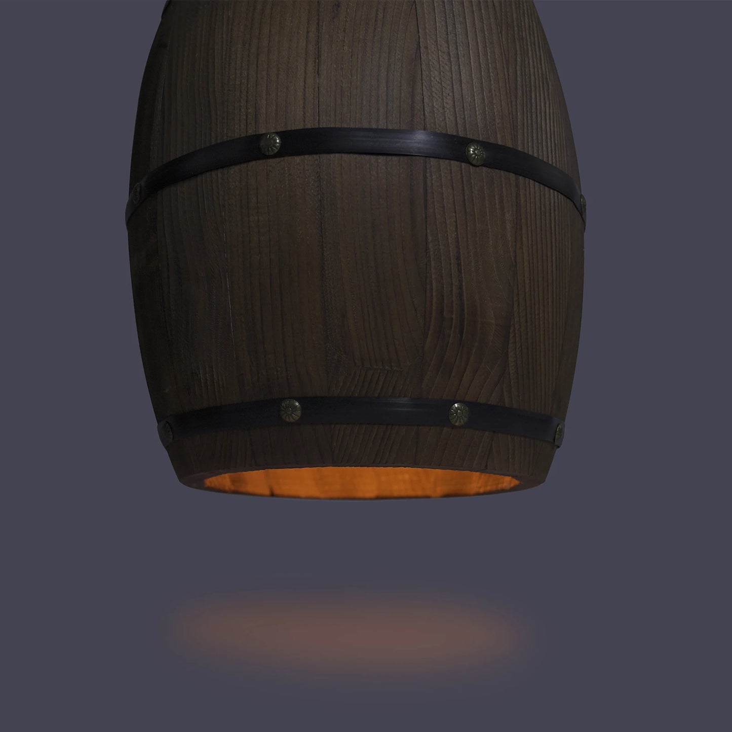 Retro Wood Wine Barrel Pendant Light