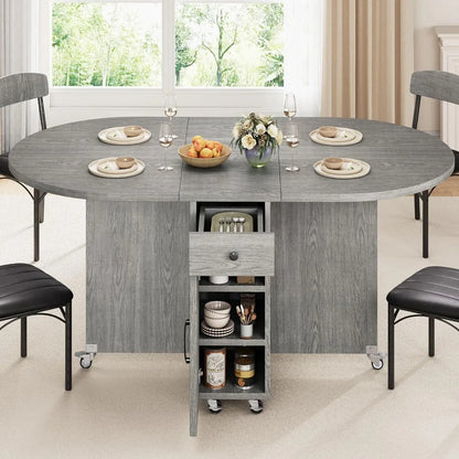 Foldable Dining Table With Storage Drawer