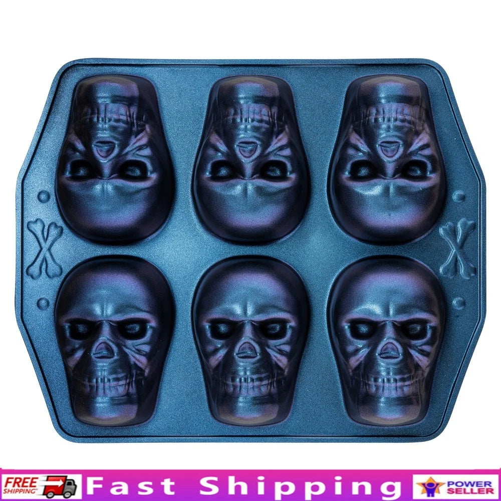 Skull Baking Pan Six Cavity