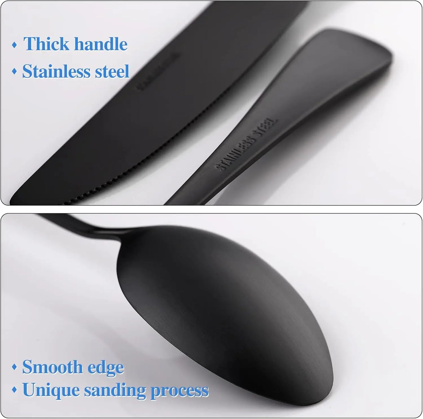 Black Skull Pattern Flatware Set For Eight