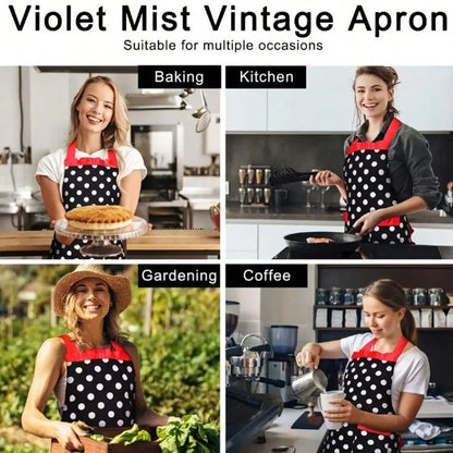 Retro Polka Dot Apron With Pockets