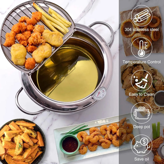 Japanese Deep Fryer Pot With Oil Drain