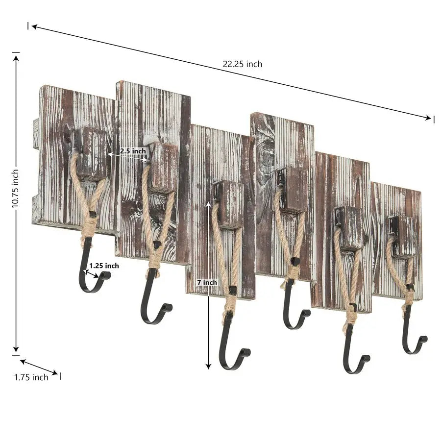 6 Hook Entryway Coat And Hat Rack