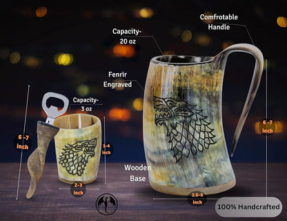 Viking Drinking Horn Mug Set