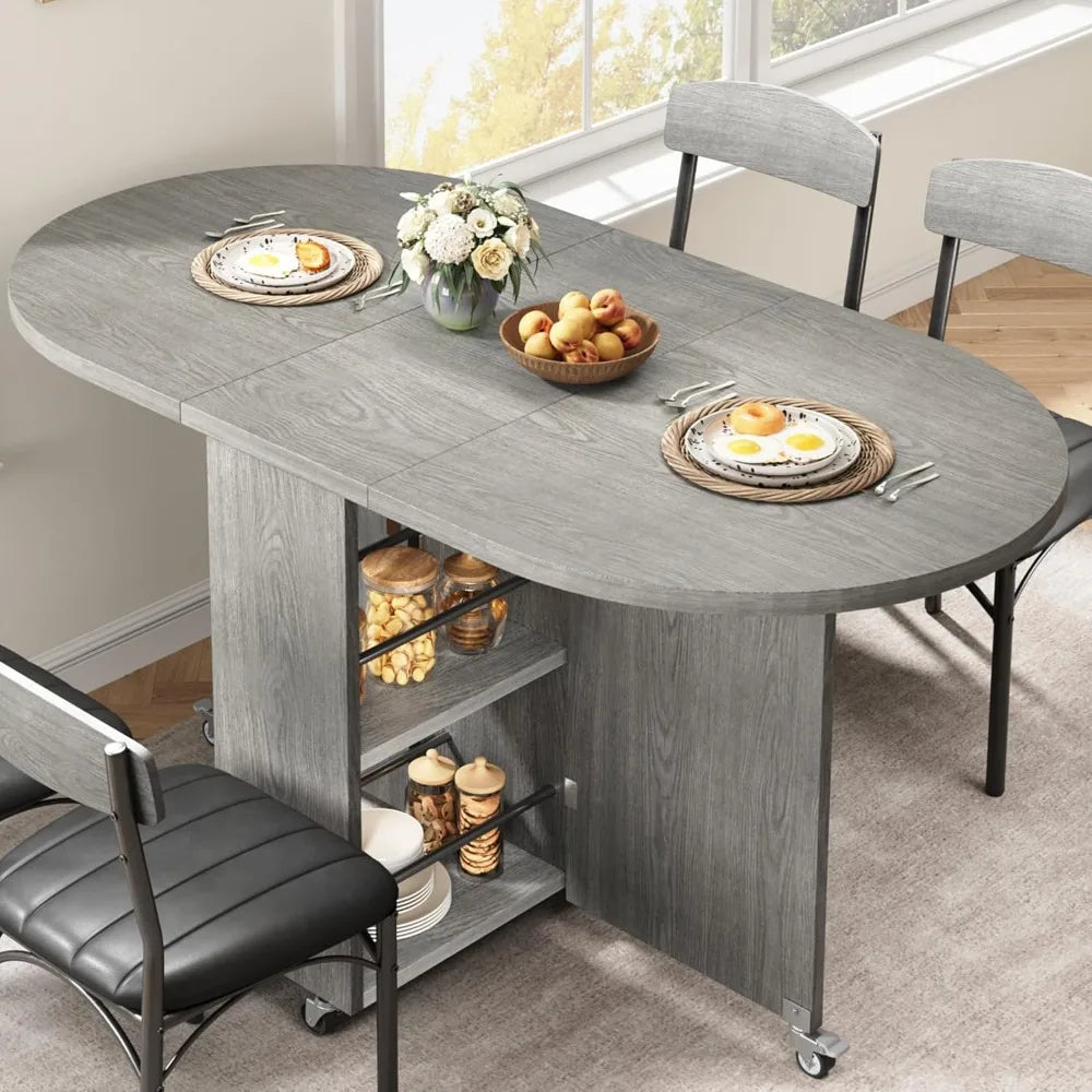 Foldable Dining Table With Storage Drawer