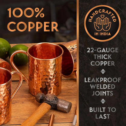 Handcrafted Copper Moscow Mule Mug Set