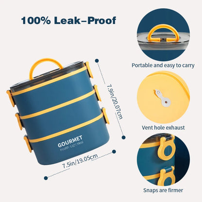 Bento Lunch Box Stackable Three Layer