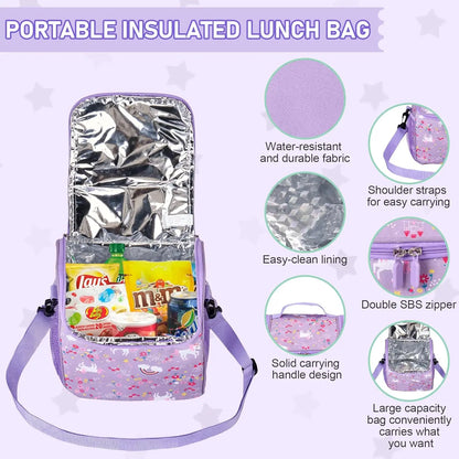 Kids Insulated Lunch Box Set with Thermos