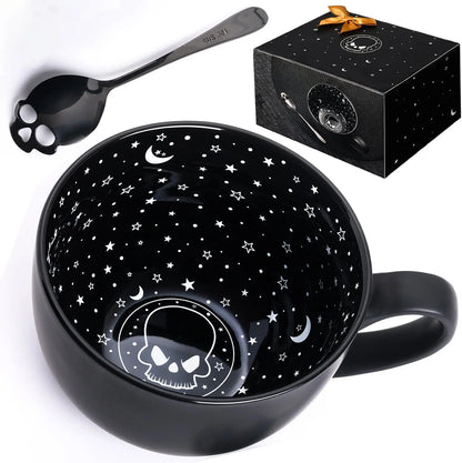 Skull Galaxy Coffee Mug with Spoon