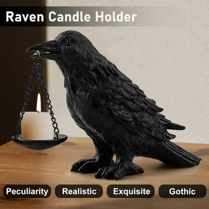 Gothic Crow Lamp With Tealight Holder