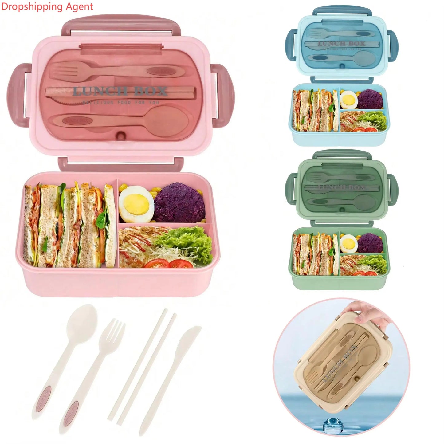 Portable Square Lunch Box