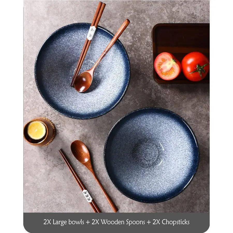 Ceramic Japanese Ramen Bowls Set