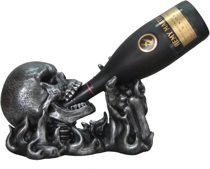 Flame Skull Wine Bottle Holder