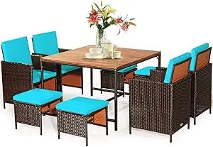 Space Saving Wicker Sectional Conversation Set