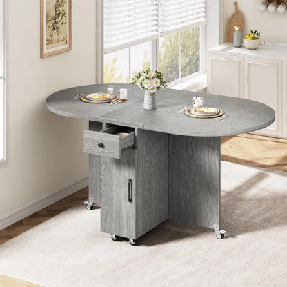 Foldable Dining Table With Storage Drawer