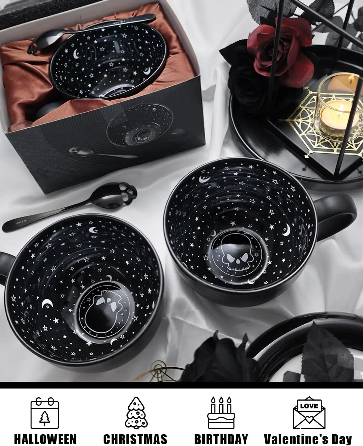 Skull Galaxy Coffee Mug with Spoon