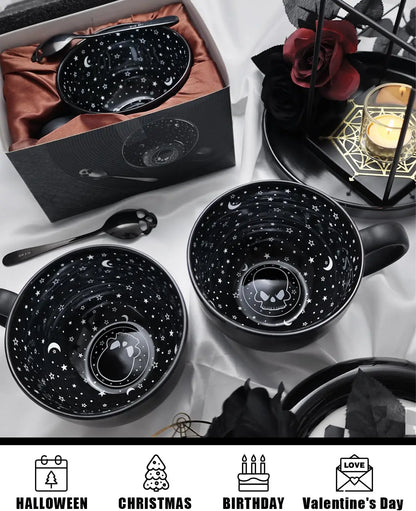 Skull Galaxy Coffee Mug with Spoon