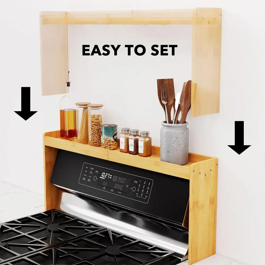 Bamboo Over The Stove Spice Shelf