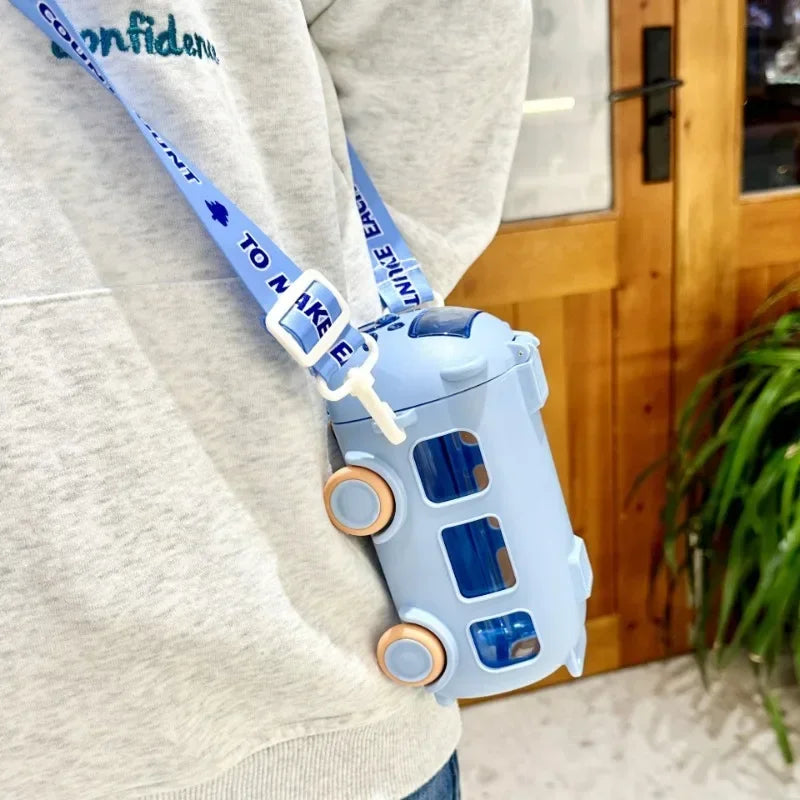 Portable Bus Water Bottle With Shoulder Strap