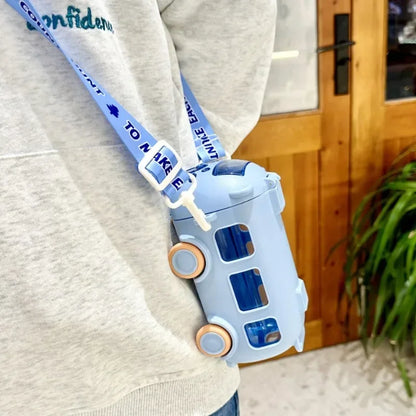 Portable Bus Water Bottle With Shoulder Strap