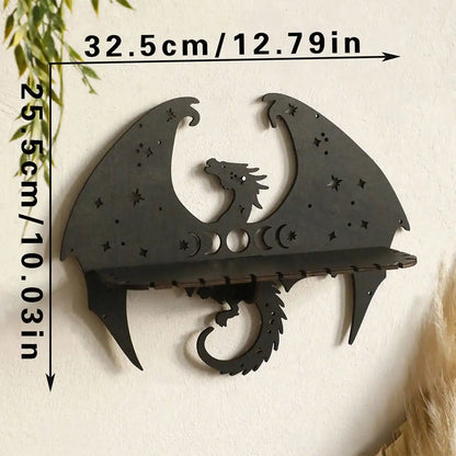 Gothic Wooden Dragon Wall Shelf