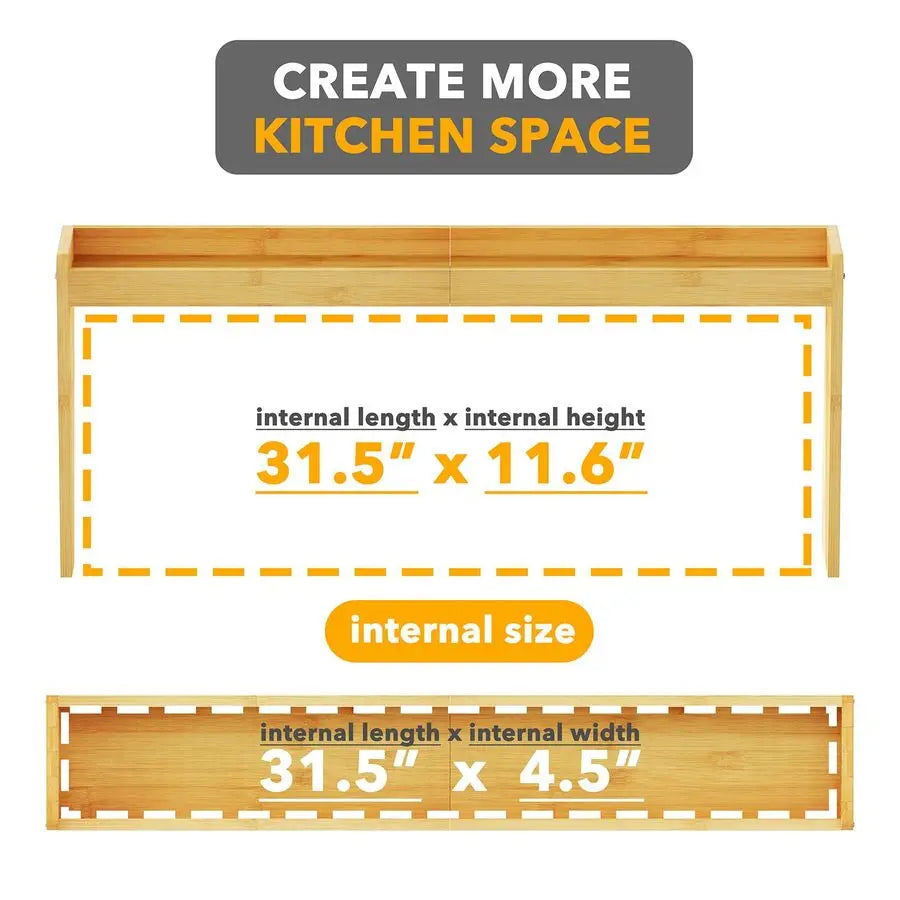 Bamboo Over The Stove Spice Shelf