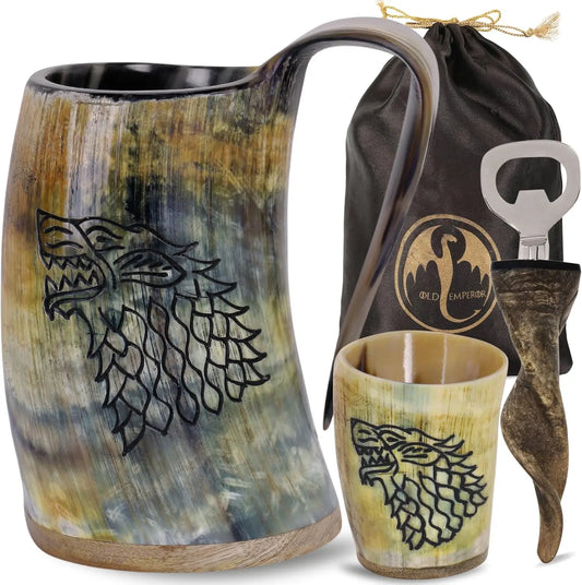 Viking Drinking Horn Mug Set