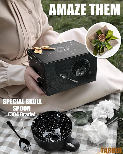 Skull Galaxy Coffee Mug with Spoon