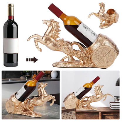 Brown Horse Sculpture Wine Rack