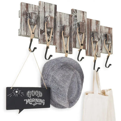 6 Hook Entryway Coat And Hat Rack