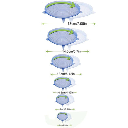 Silicone Stretch Lids For Fresh Food Leftovers